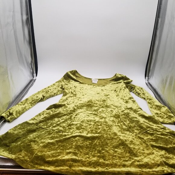 VTG Moda Int'l VS Dress Womens Green Crushed Velvet size LG - Picture 5 of 5